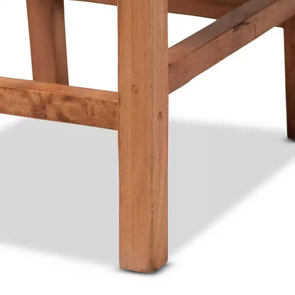 Tabouret de comptoir en rotin et bois Lesia Naturel/Noyer - bali & pari : Cadre en acajou, Aucun assemblage requis