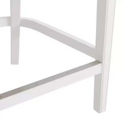 Lot de 2 tabourets de bar pivotants hauteur comptoir Miranda blancs - Alaterre Furniture : Tissu lin, garniture cloutée, retour pivotant à mémoire de forme