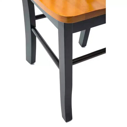 Lot de 2 chaises de salle à manger en bois Shaker noires/chêne - Boraam : Hévéa, style ferme, capacité de 136 kg