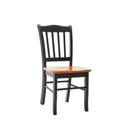 Lot de 2 chaises de salle à manger en bois Shaker noires/chêne - Boraam : Hévéa, style ferme, capacité de 136 kg