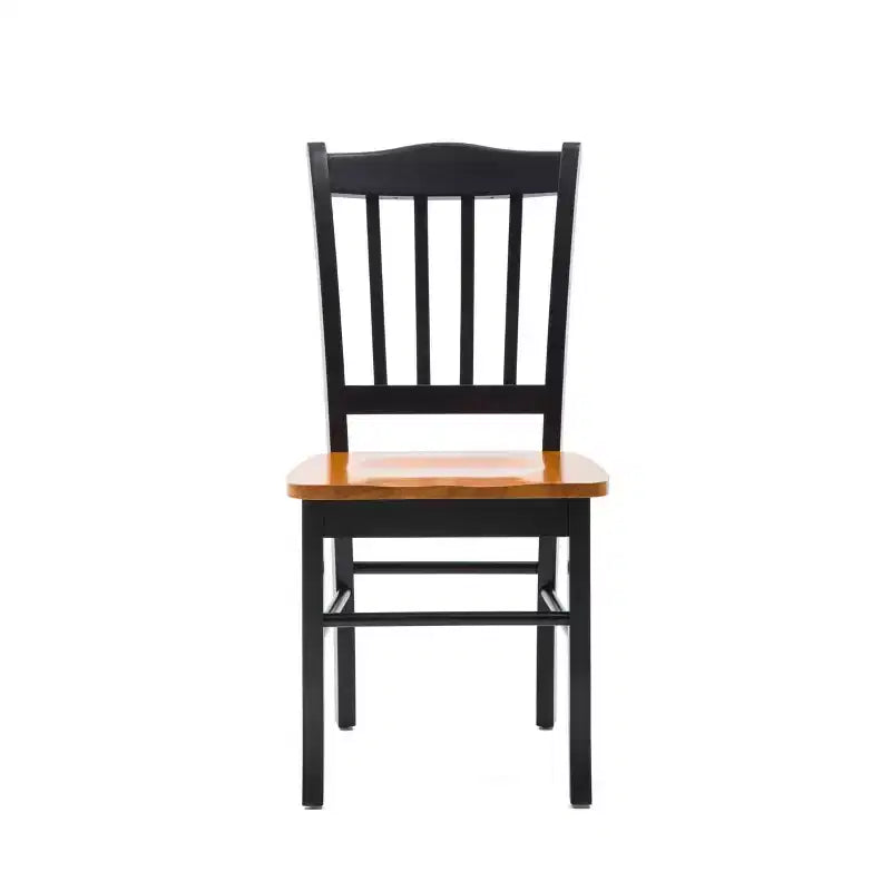 Lot de 2 chaises de salle à manger en bois Shaker noires/chêne - Boraam : Hévéa, style ferme, capacité de 136 kg
