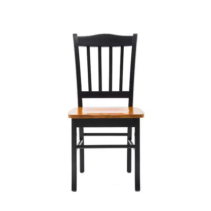 Lot de 2 chaises de salle à manger en bois Shaker noires/chêne - Boraam : Hévéa, style ferme, capacité de 136 kg