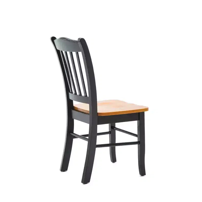 Lot de 2 chaises de salle à manger en bois Shaker noires/chêne - Boraam : Hévéa, style ferme, capacité de 136 kg