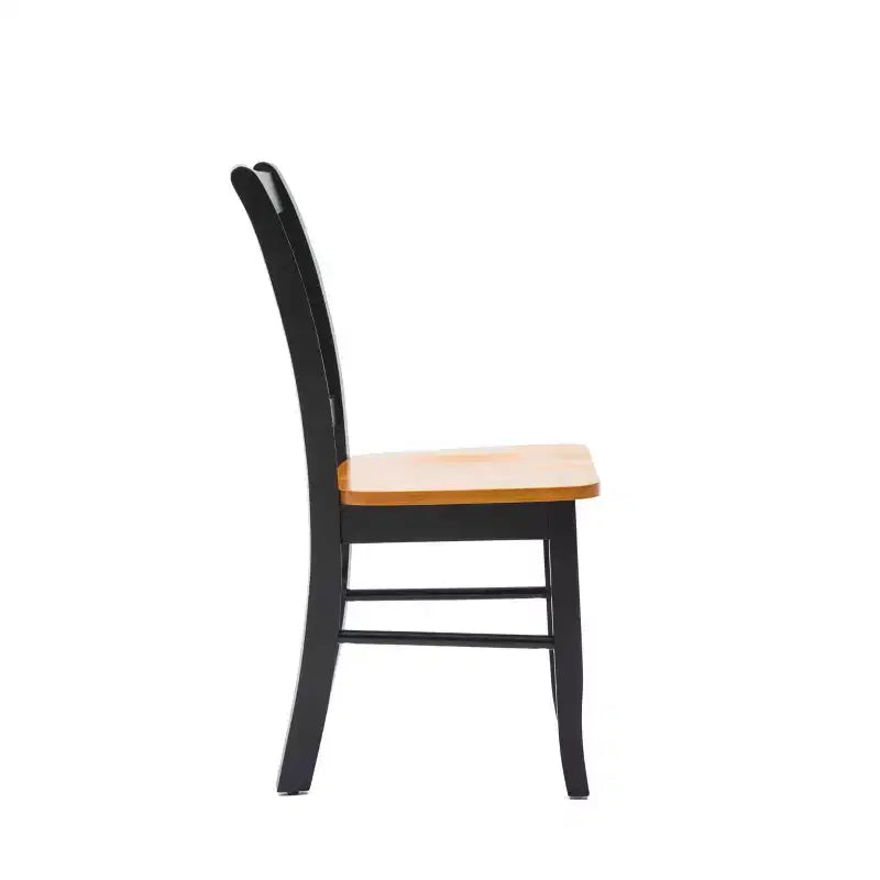 Lot de 2 chaises de salle à manger en bois Shaker noires/chêne - Boraam : Hévéa, style ferme, capacité de 136 kg