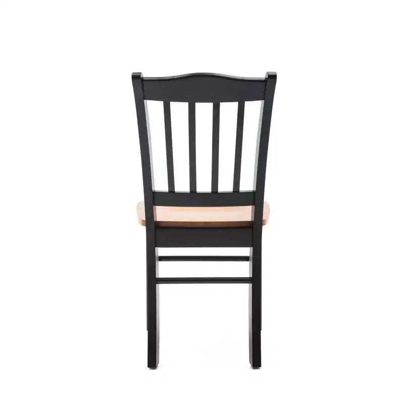 Lot de 2 chaises de salle à manger en bois Shaker noires/chêne - Boraam : Hévéa, style ferme, capacité de 136 kg