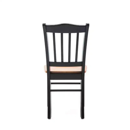 Lot de 2 chaises de salle à manger en bois Shaker noires/chêne - Boraam : Hévéa, style ferme, capacité de 136 kg