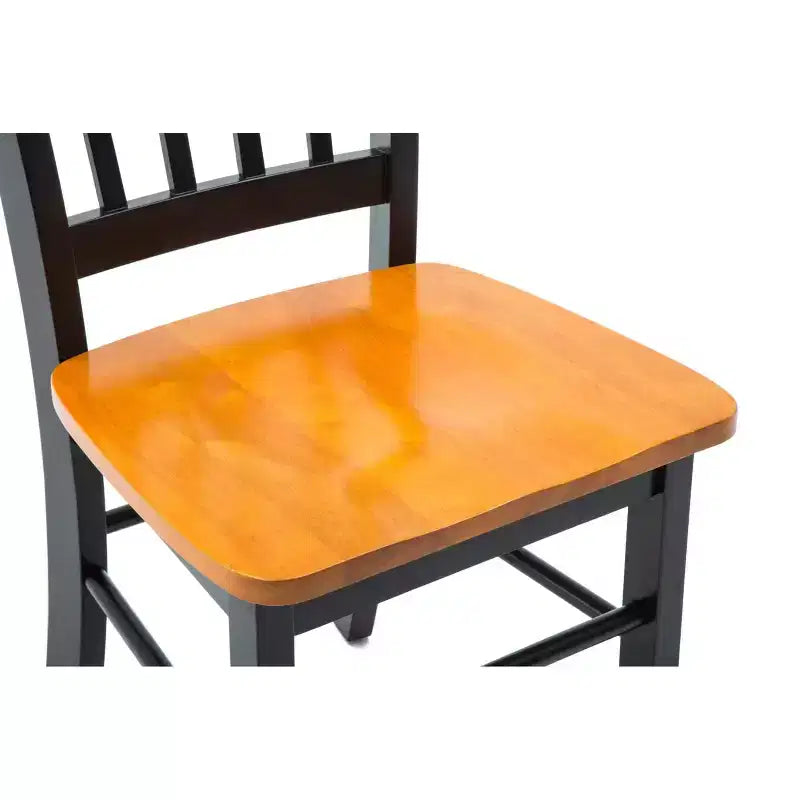 Lot de 2 chaises de salle à manger en bois Shaker noires/chêne - Boraam : Hévéa, style ferme, capacité de 136 kg