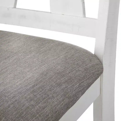 Lifestorey Lot de 2 chaises de salle à manger Miller Blanches : Dossier haut rembourré, structure en bois d'hévéa, garniture en mousse