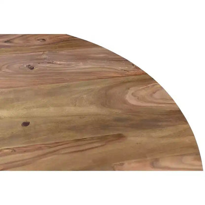 Table à manger ronde en bois de sheesham de racine marron - Timbergirl : Faite main, non extensible, 4 places