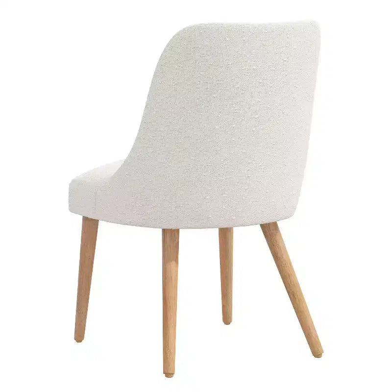 Skyline Furniture Chaise de salle à manger capitonnée Sherrie blanche : Style Mid-century moderne, Tissu bouclé, Pieds fuselés