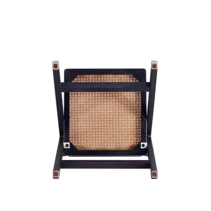 Lot de 4 Chaises Pliantes de Salle à Manger Pullman Cane Noir/Naturel - Manhattan Comfort : Bois Massif, Aucun Montage Requis, Finition Mate