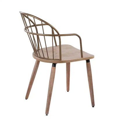 Chaise de salle à manger Riley cuivre antique/blanc délavé – Lumisource : style campagnard, dossier à fuseaux, cadre en bois et métal