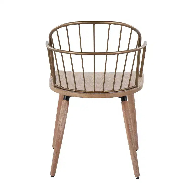 Chaise de salle à manger Riley cuivre antique/blanc délavé – Lumisource : style campagnard, dossier à fuseaux, cadre en bois et métal