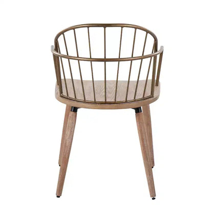 Chaise de salle à manger Riley cuivre antique/blanc délavé – Lumisource : style campagnard, dossier à fuseaux, cadre en bois et métal
