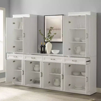 Ensemble buffet et garde-manger 3 pièces Stanton blanc - Crosley : Rangement pour le bureau à domicile, Design de ferme traditionnel