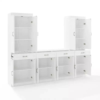 Ensemble buffet et garde-manger 3 pièces Stanton blanc - Crosley : Rangement pour le bureau à domicile, Design de ferme traditionnel