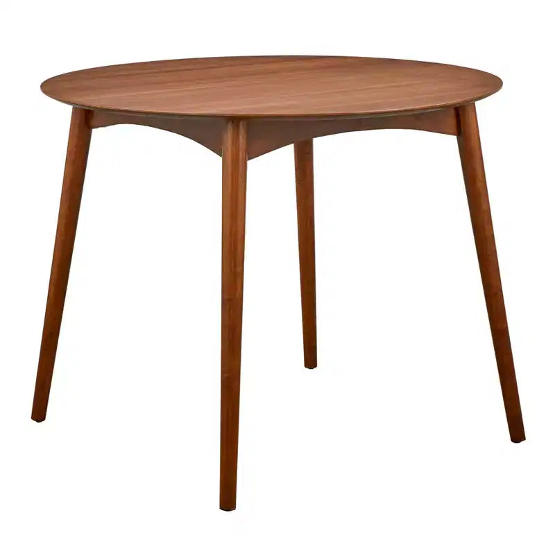 Lifestorey Derby Mid Century Modern Counter Height Round Table Walnut
