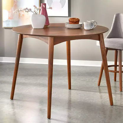 Table ronde à hauteur de comptoir Lifestorey Derby en noyer de style Mid-Century Modern