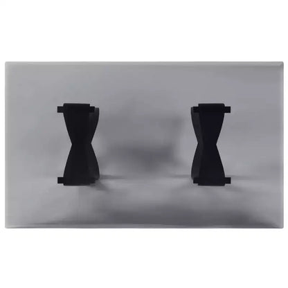 Table à manger rectangulaire moderne en verre 58" Poppy Hill Noir/Gris - HOMES: Inside + Out : Bord biseauté, Cadre en acier