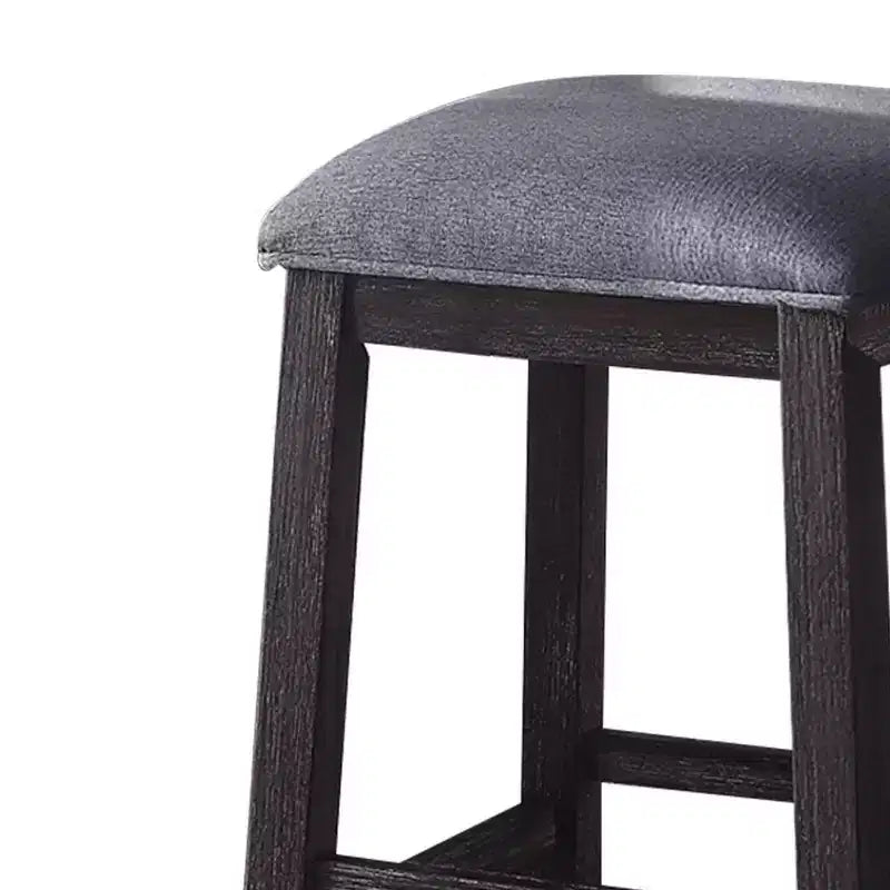 Ensemble de salle à manger Necalli de 152,4 cm avec plateau en marbre et hauteur de comptoir Espresso vieilli - Acme Furniture : 4 pièces, sièges en microfibre, base luge