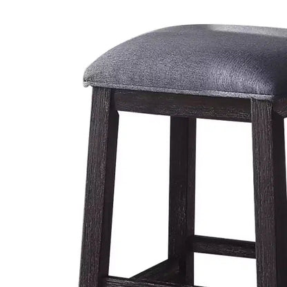 Ensemble de salle à manger Necalli de 152,4 cm avec plateau en marbre et hauteur de comptoir Espresso vieilli - Acme Furniture : 4 pièces, sièges en microfibre, base luge