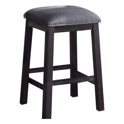 Ensemble de salle à manger Necalli de 152,4 cm avec plateau en marbre et hauteur de comptoir Espresso vieilli - Acme Furniture : 4 pièces, sièges en microfibre, base luge