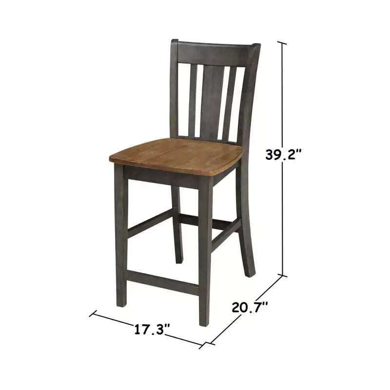 Ensemble de salle à manger rond de 42 po à hauteur de comptoir : Bois d'hévéa, piédestal, 2 tabourets - International Concepts