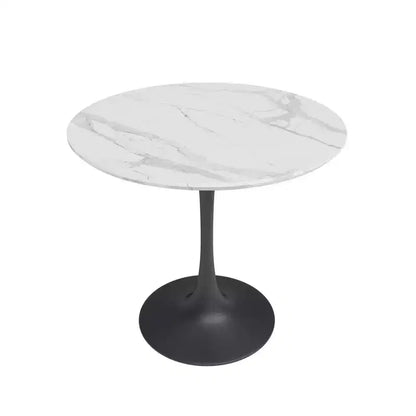 Ensemble de salle à manger 3 pièces Kurv Lux marbre synthétique blanc/noir - Jamesdar