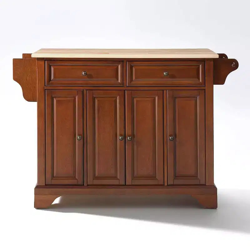 Lafayette Wood Top Full Size Kitchen Island/Cart Cherry/Natural - Crosley