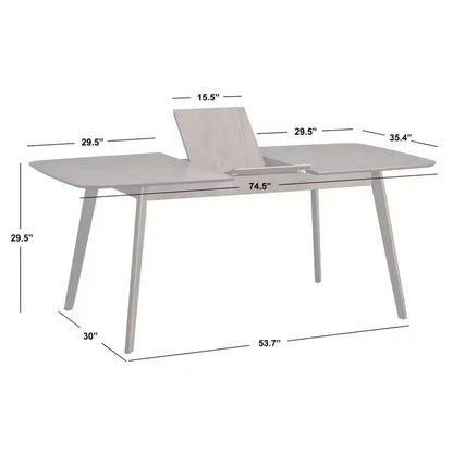 Table de salle à manger rectangulaire extensible Buylateral Wave en noyer, style Mid-Century : Mid-Century, 6 places, extensible