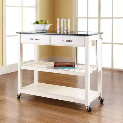 Desserte de cuisine à dessus en granit blanc/noir – Crosley
