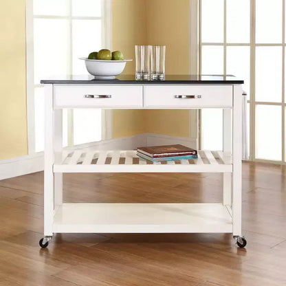 Desserte de cuisine à dessus en granit blanc/noir – Crosley