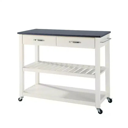 Desserte de cuisine à dessus en granit blanc/noir – Crosley