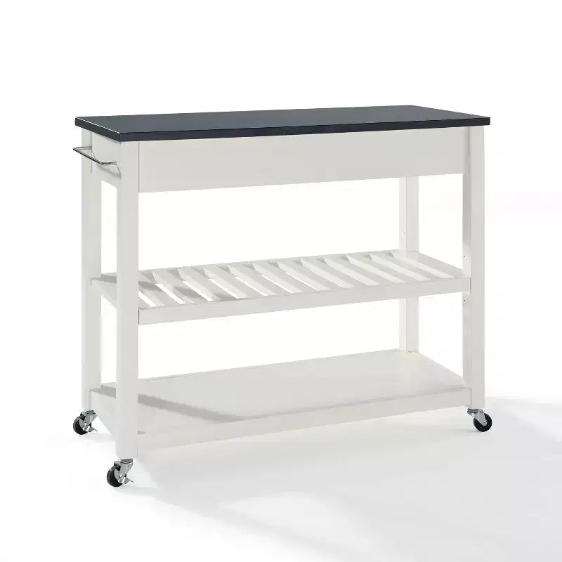 Desserte de cuisine à dessus en granit blanc/noir – Crosley
