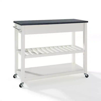 Desserte de cuisine à dessus en granit blanc/noir – Crosley