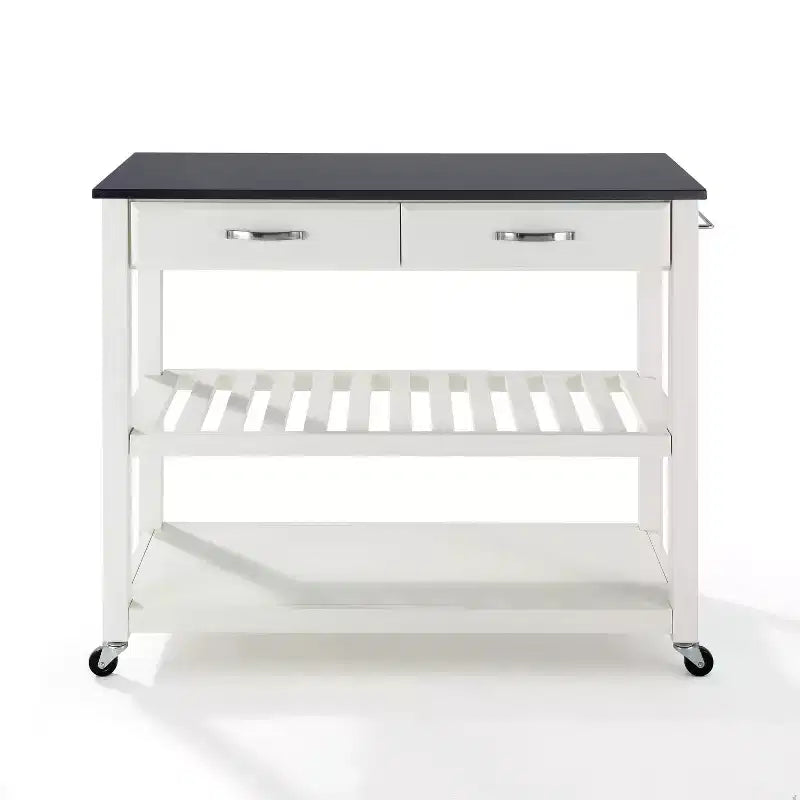 Desserte de cuisine à dessus en granit blanc/noir – Crosley