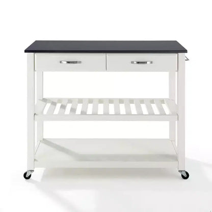 Desserte de cuisine à dessus en granit blanc/noir – Crosley