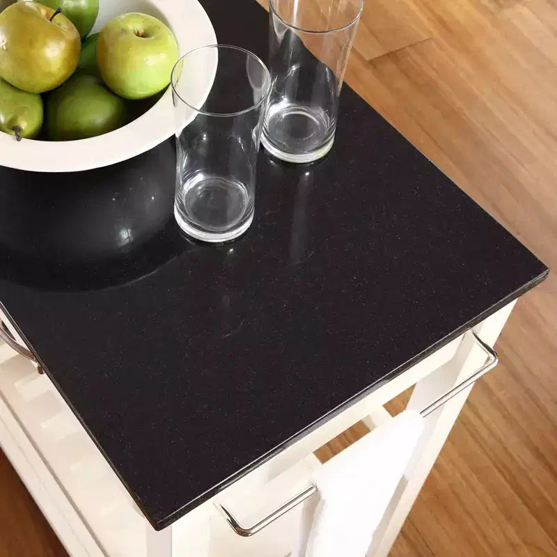 Desserte de cuisine à dessus en granit blanc/noir – Crosley