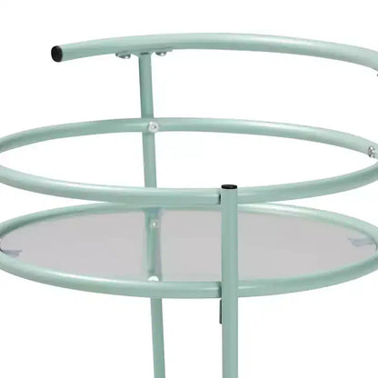 Chariot de cuisine à 2 niveaux Newell Metal vert menthe/noir – Baxton Studio : Étagères en verre, mobile, design de style mid-century, garantie de 30 jours