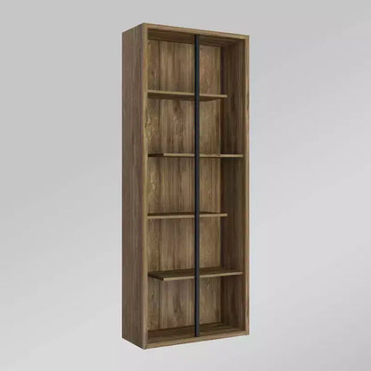Standard 5 Tier Wooden Bookcase Walnut - Techni Mobili: Modern Style, MDF Material, 5 Open Shelves