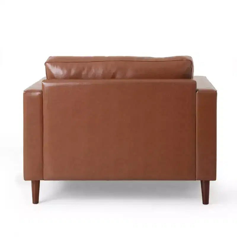 Christopher Knight Home Ensemble canapé et fauteuil club 3 pièces Malinta contemporain en similicuir capitonné, Marron Cognac/Espresso