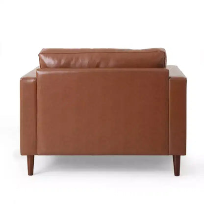 Christopher Knight Home Ensemble canapé et fauteuil club 3 pièces Malinta contemporain en similicuir capitonné, Marron Cognac/Espresso