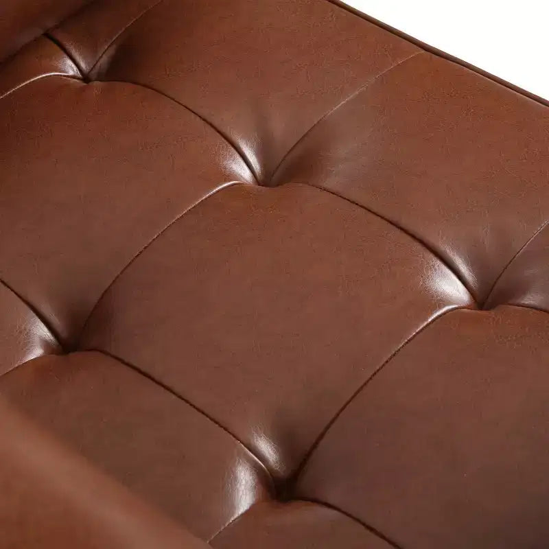 Christopher Knight Home Ensemble canapé et fauteuil club 3 pièces Malinta contemporain en similicuir capitonné, Marron Cognac/Espresso