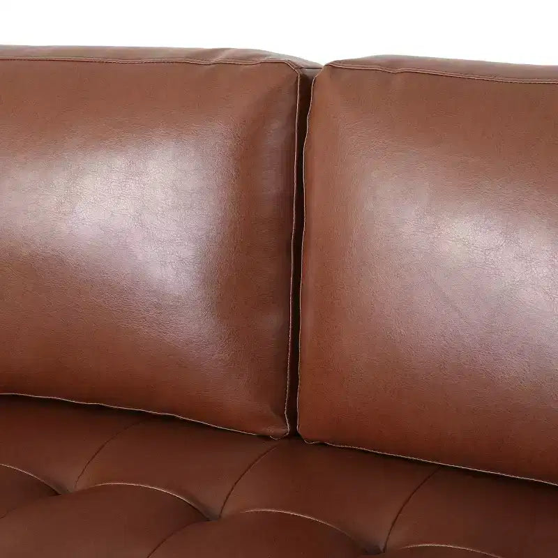 Christopher Knight Home Ensemble canapé et fauteuil club 3 pièces Malinta contemporain en similicuir capitonné, Marron Cognac/Espresso