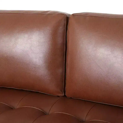 Christopher Knight Home Ensemble canapé et fauteuil club 3 pièces Malinta contemporain en similicuir capitonné, Marron Cognac/Espresso