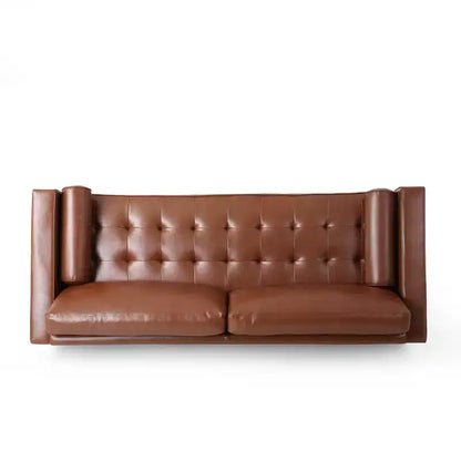 Christopher Knight Home Ensemble canapé et fauteuil club 3 pièces Malinta contemporain en similicuir capitonné, Marron Cognac/Espresso