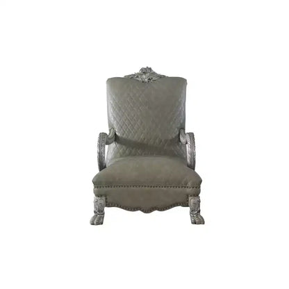 Fauteuil d'appoint 34" Dresden PU Blanc Os Vintage - Acme Furniture : Fabriqué à la main, capitonné, cadre en polyrésine