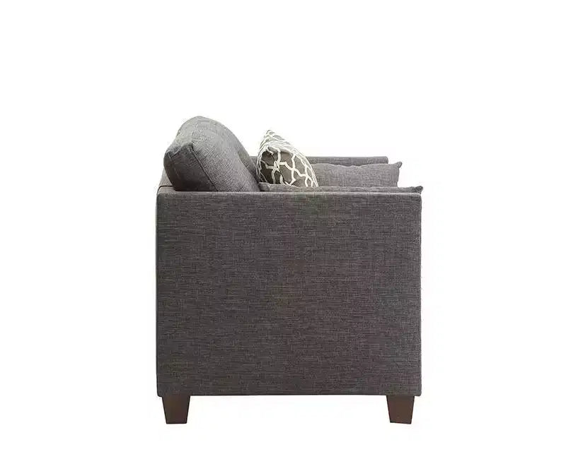 Fauteuil Laurissa 38 po en lin anthracite clair Acme Furniture : Fauteuil rembourré, cadre en bois, coussins capitonnés