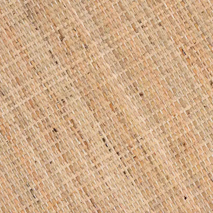 Ensemble de salon Jayden 5 pièces en tissu et rotin Blanc/Naturel - bali & pari : Aucun assemblage requis, Coussins inclus