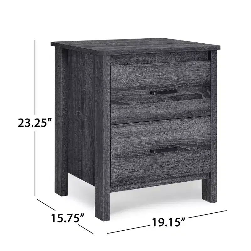 Lot de 2 tables de chevet contemporaines Olimont 2 tiroirs chêne gris Sonoma - Christopher Knight Home : Tables de rangement de chevet